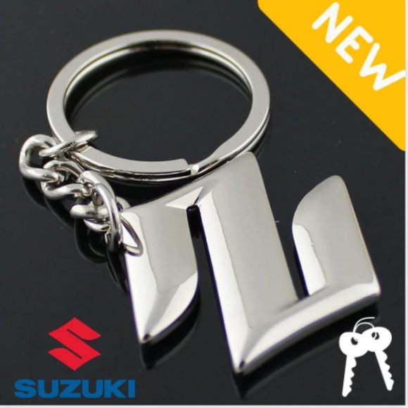 NEW SUZUKI logo 3D Chrome/Metal Keychain  & Ring - Picture 1 of 2